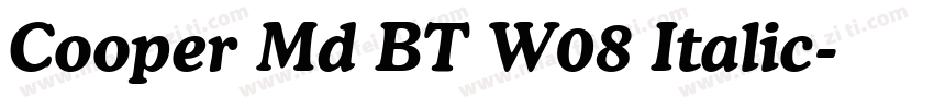 Cooper Md BT W08 Italic字体转换